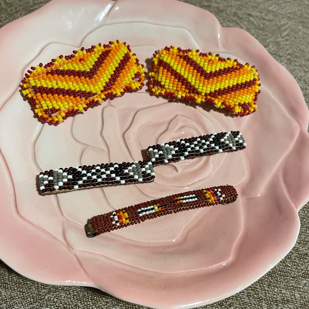 Native American beaded barrettes